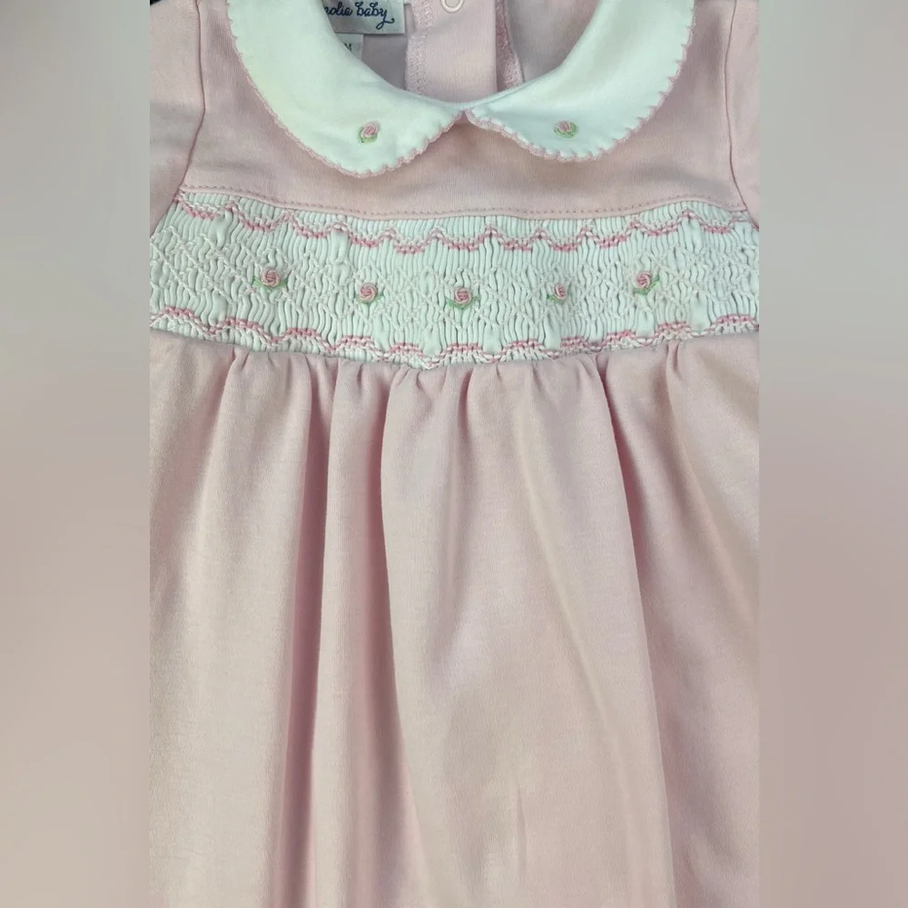 NWOT MAGNOLIA BABY Mia’s Classics Solid Smocked Footie - 3M - Picture 3 of 4